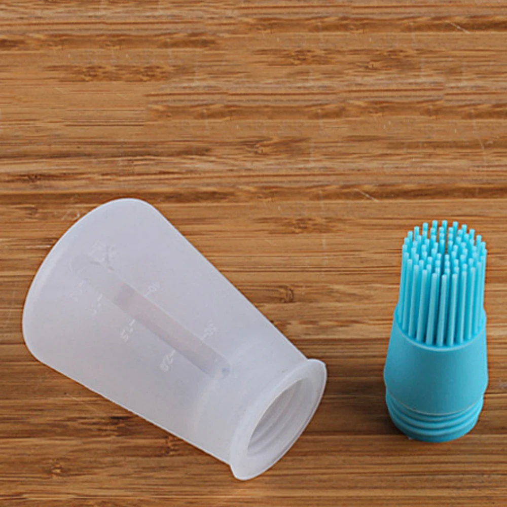 

1PC Silicone Oil Bottle With Brush Heat Resistant Barbecue Grill BBQ Basting Baking Oil Brushes For Cake Butter Bread Pastry