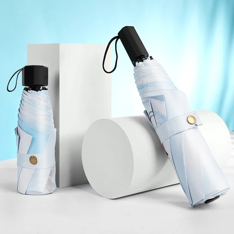 Sunshine and Rain Dual-purpose Sunscreen Ultraviolet Protection Folding Student Portable Five-fold Umbrella | Дом и сад