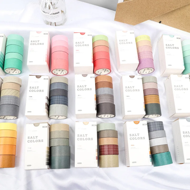 5 шт./упак. Творческий соль Цвет васи лента клейкая Diy Скрапбукинг Стикеры