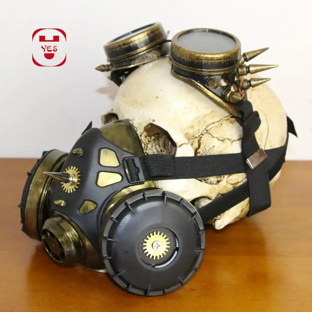 Респиратор YES Steampunk маска в стиле ретро антизапотевающая маскарадная для