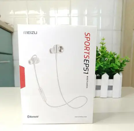 Meizu EP51 Беспроводные спортивные Bluetooth наушники-вкладыши Поддержка aptX микрофон с шумоподавлением корпус из алюминиевого сплава TPE Line - Цвет: EP51 White with box