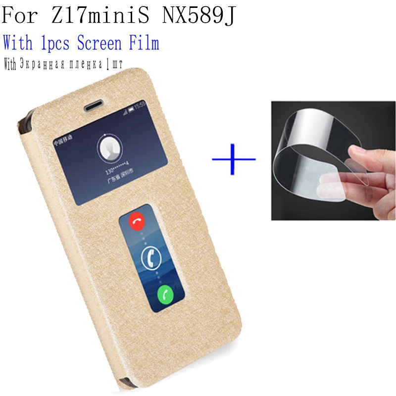 Кожаный чехол с окошком для ZTE Nubia Z17miniS книжка Z 17 Z17 miniS NX589J s Z17mini S накладка|leather
