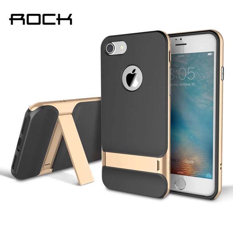 

TPU+PC For iPhone 6 6S 7 Plus Case Original Rock Royce Holder Series Luxury Kickstand Case For iPhone 6 7 Plus Phone Back Covers