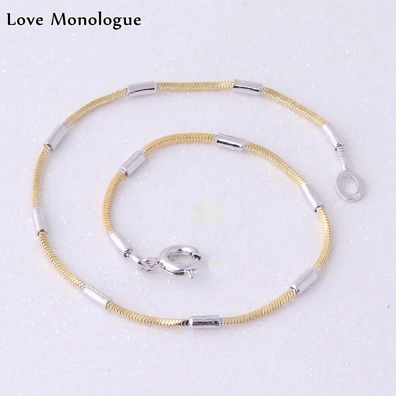 Любовный монолог модный серебряный цвет и золотой 2 цвета сплайсинга браслеты