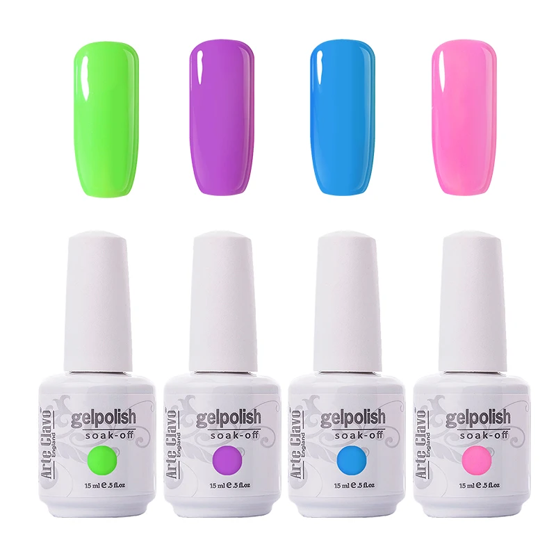 ZH06-15ml-4P Arte Clavo, телесный цвет, 15 мл, СВЕТОДИОДНЫЙ УФ-гель, лаки для ногтей, замочить от лака, Набор лаков, стойкий лак для ногтей - Цвет: ZH06-15ml-4P