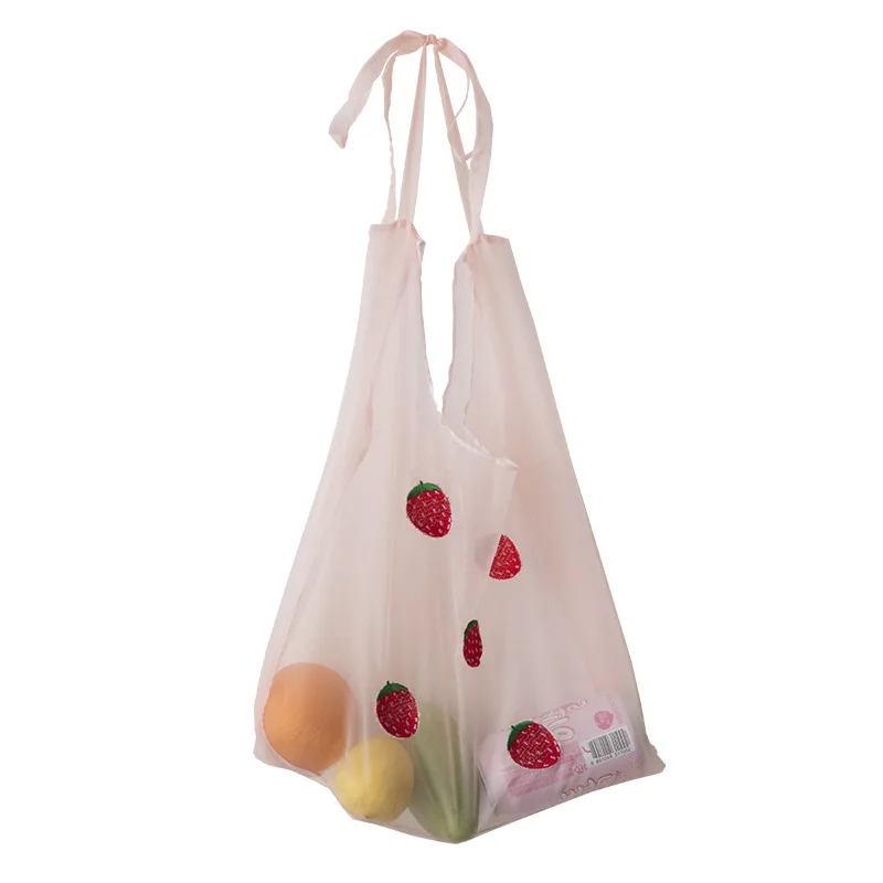 pink strawberry Новинка лета, сумки из органзы, сумка на плечо с вышивкой, сумки для покупок для девушек, женская сумка-тоут, Студенческая сумка, корейский стиль - Цвет: pink strawberry