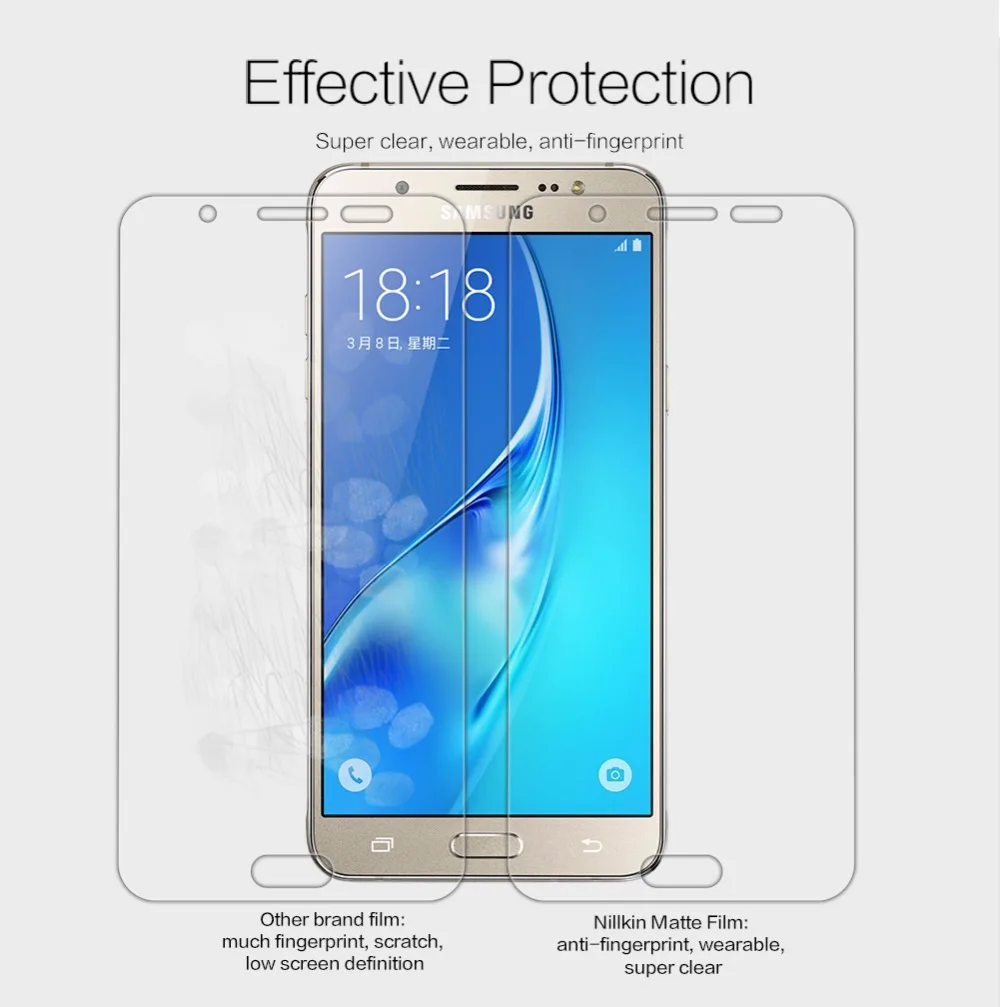 2 шт./лот NILLKIN Антибликовая Защита экрана для Samsung Galaxy J7 2016 (J7108) матовая устойчивая