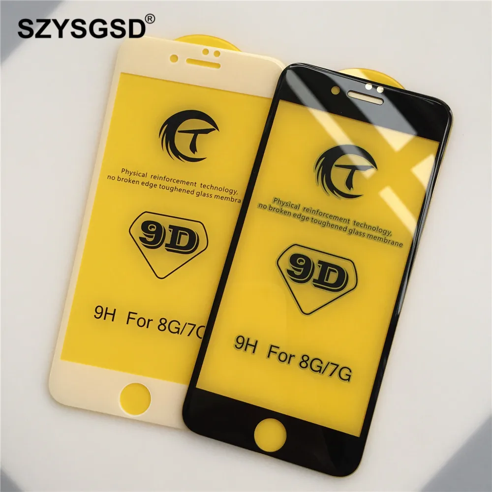 SZYSGSD 20 шт./партия 5D закаленное стекло для iPhone 7 8 Plus протектор экрана X XR XS крышка