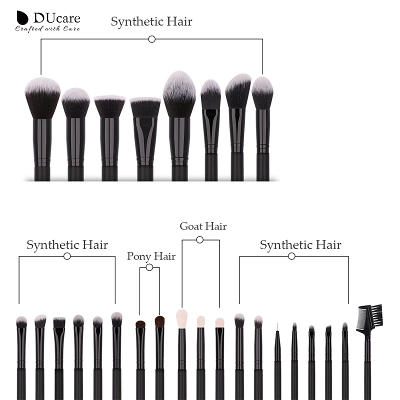 DUcare 27PCS Professional Makeup Brushes Set Powder Foundation Eyeshadow Make Up Soft Synthetic Hair Goat | Красота и здоровье