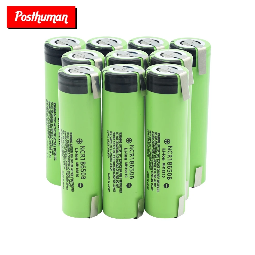 POSTHUMAN высокого стока 20A 3400mAh NCR 18650B аккумуляторная батарея с DIY никелевые вкладки
