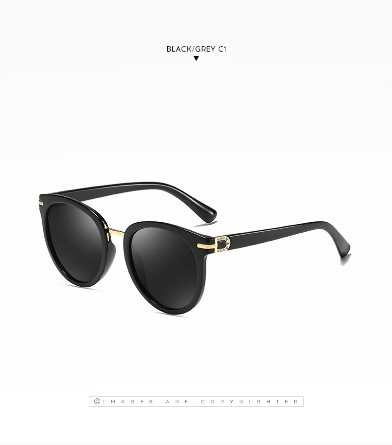Ruosyling Sunglasses Women Female Polarized UV 400 TAC Lens Dark Round Shades Sun Glasses Ladies Girls Luxury Glasses Beach
