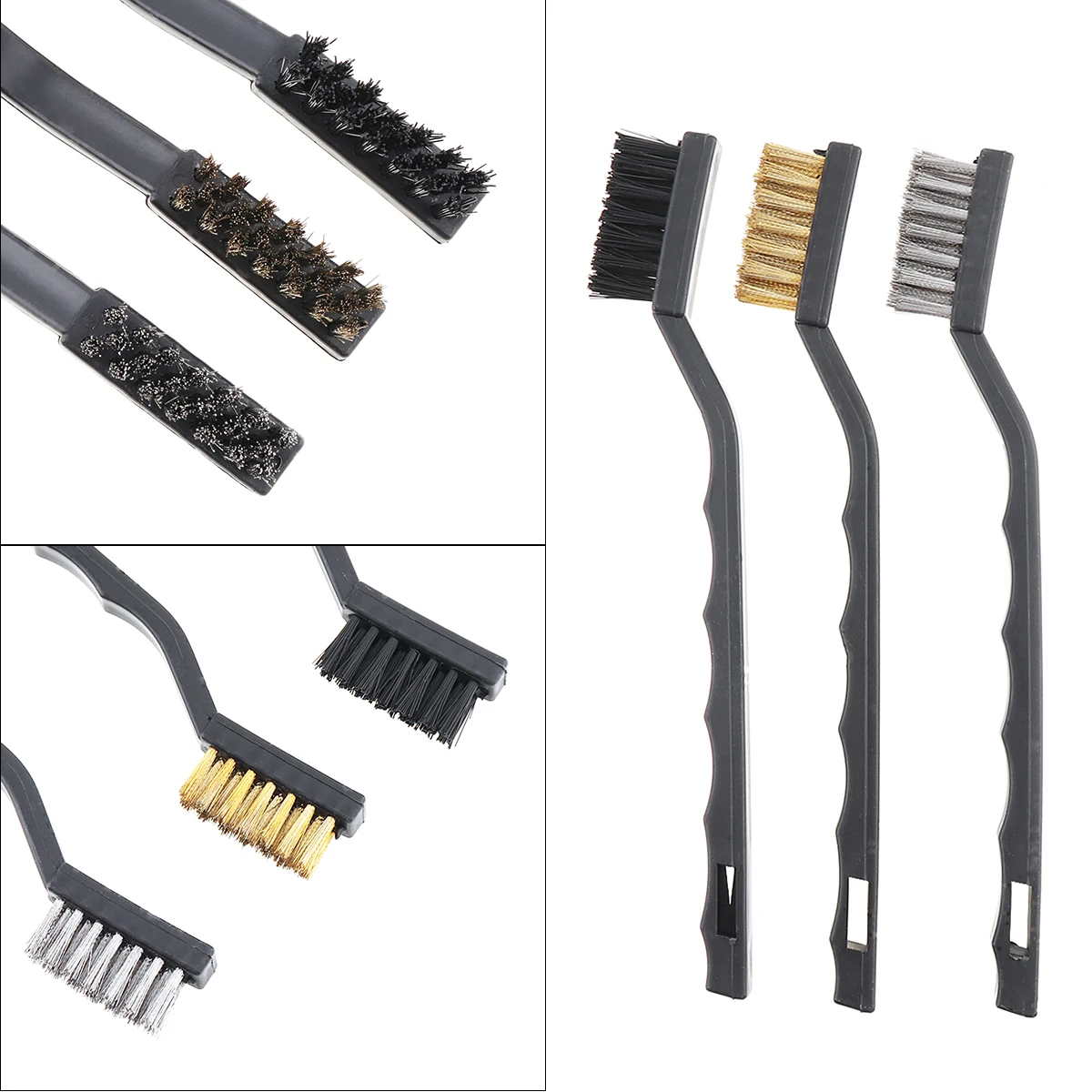

3pcs/set Mini Nylon / Stainless Steel / Brass Brush Used in Cleaning Paint / Rust / Dirt