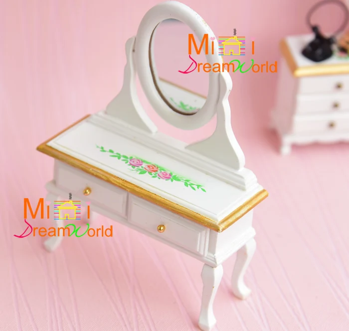 Free shipping! 1:12 Dollhouse Miniature Furniture Toy Bedroom Rose Bed Wardrobe Dresser 6pcs | Игрушки и хобби