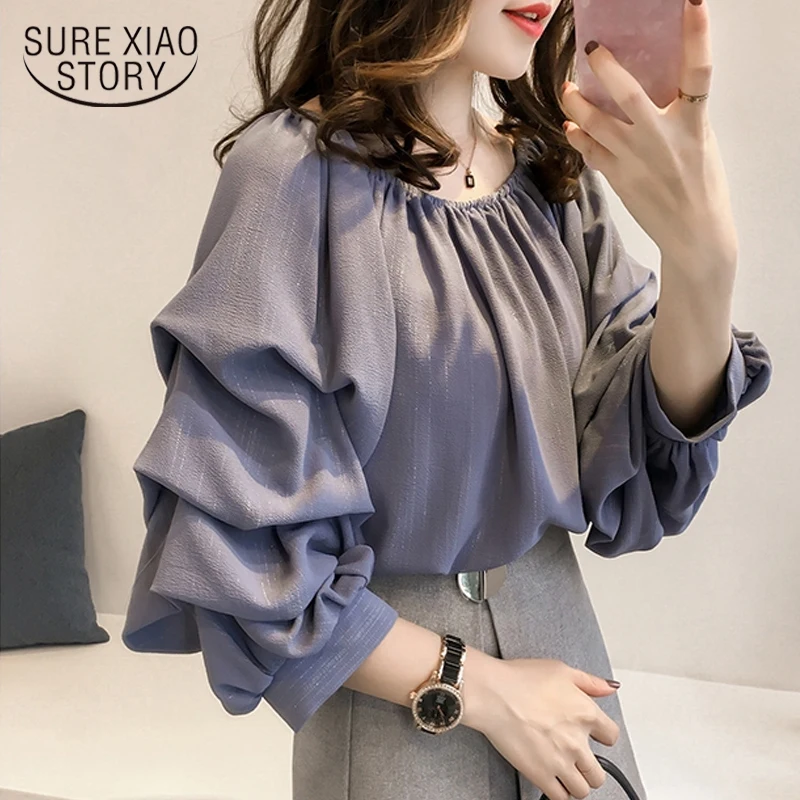 

new chiffon blouse slash shoulder out women tops and blouse 2018 fashion solid color female shirt plus size women tops 1012 40