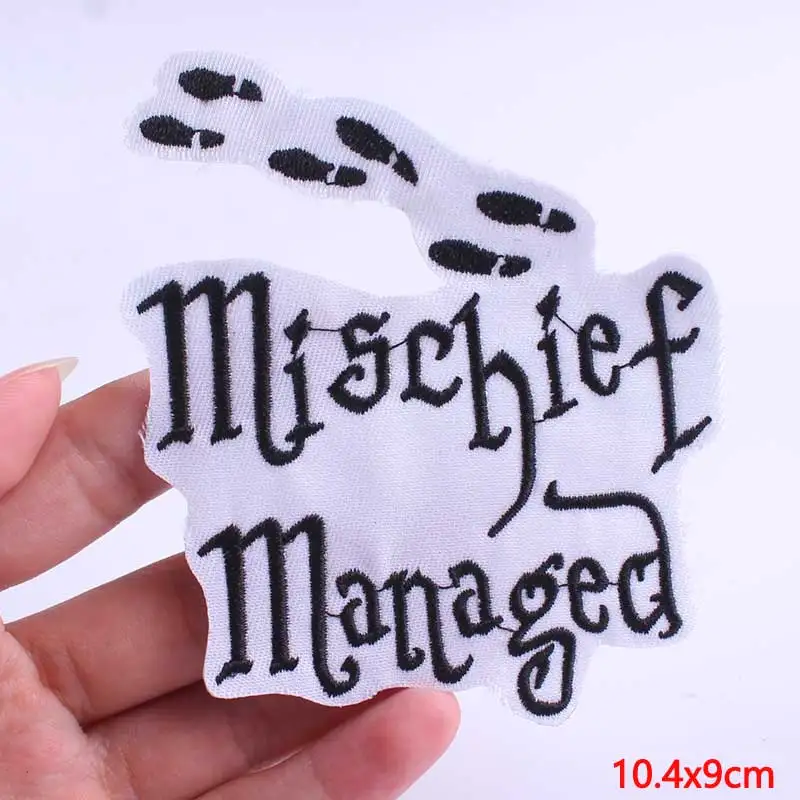 F-PE4243CT Punk Biker Patch Iron on Patches On Clothes Embroidered Letter Patches For Clothing Star Wars Patches Accessories Badges F - Цвет: F-PE4243CT