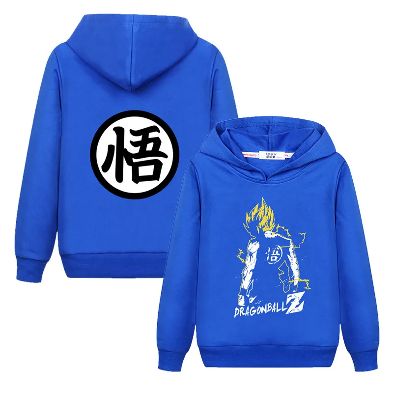Супер мультфильм Dragon Ball толстовка с капюшоном для мальчиков и девочек Гоку шаблон свитер Новые повседневные детские топы хлопок осенняя одежда Детский свитер