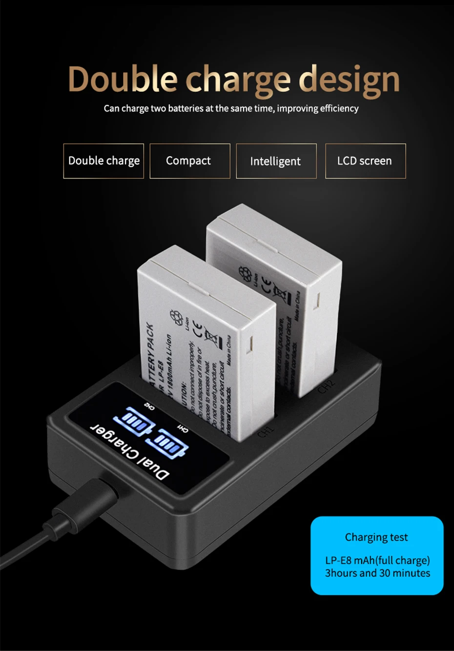 PALO 4 шт. LP-E8 LP E8 LPE8 1800 мАч батарея для камеры+ ЖК двойное зарядное устройство для Canon EOS 550D 600D 650D 700D Rebel T2i T3i T4i T5i