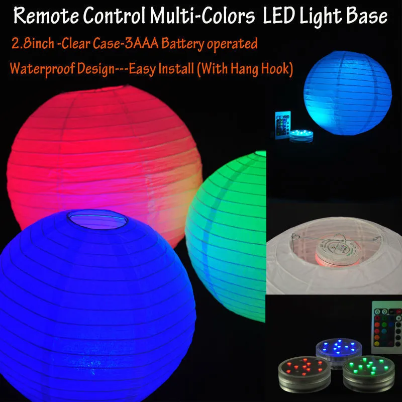 12 Pieces/Lot Waterproof LED light Base For Paper Lantern/ Party Decoration Light Outdoor Lighting