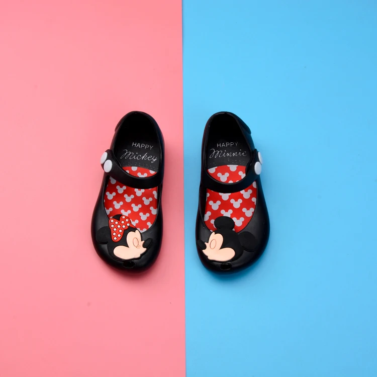Сандалии для девочек; Melissa; Летняя обувь; Mini Twins mouse; Новинка; стильная детская обувь; пляжные сандалии; милые тапочки с ремешком с мышкой и заклепками