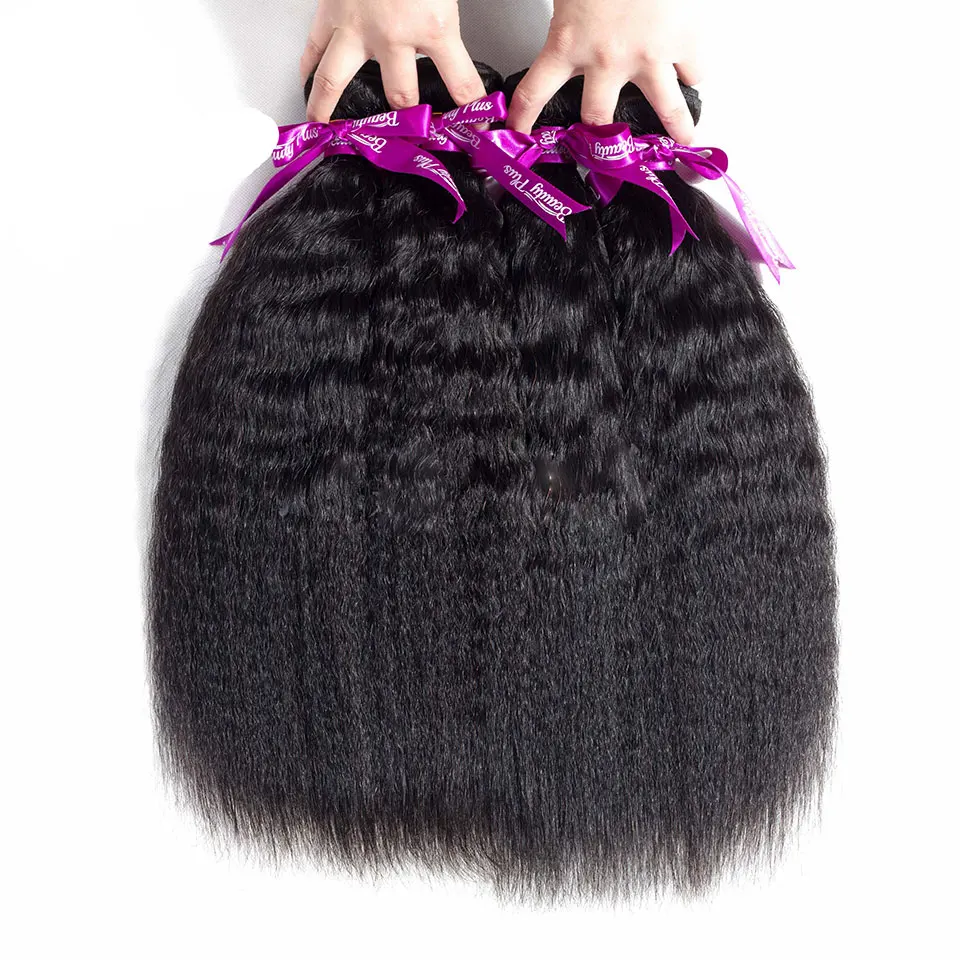 Перуанские кудрявые прямые человеческие волосы 3 шт. пряди волос с закрытием