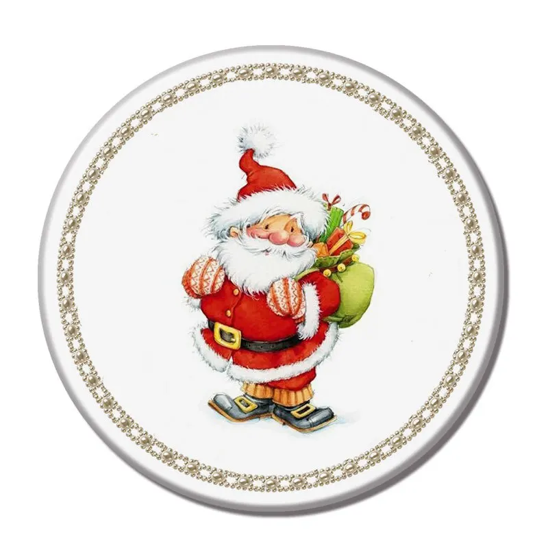 Zeegle Christmas Pattern Cup Mat Diatom Mud Coasters Mug Tea Holder Pads Non-slip Heat Proof Coffee Drink Coaster Table Placemat | Дом и сад