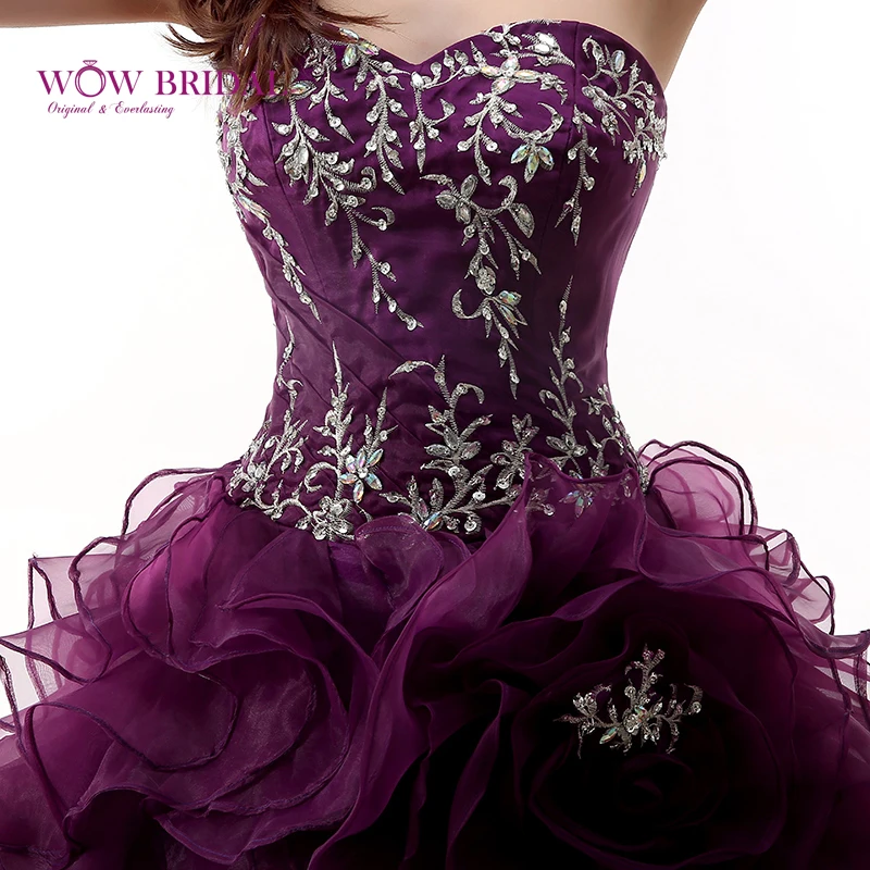 Wowbridal элегантное фиолетовое платье Кинсеаньера 2021 милое вечернее без бретелек с