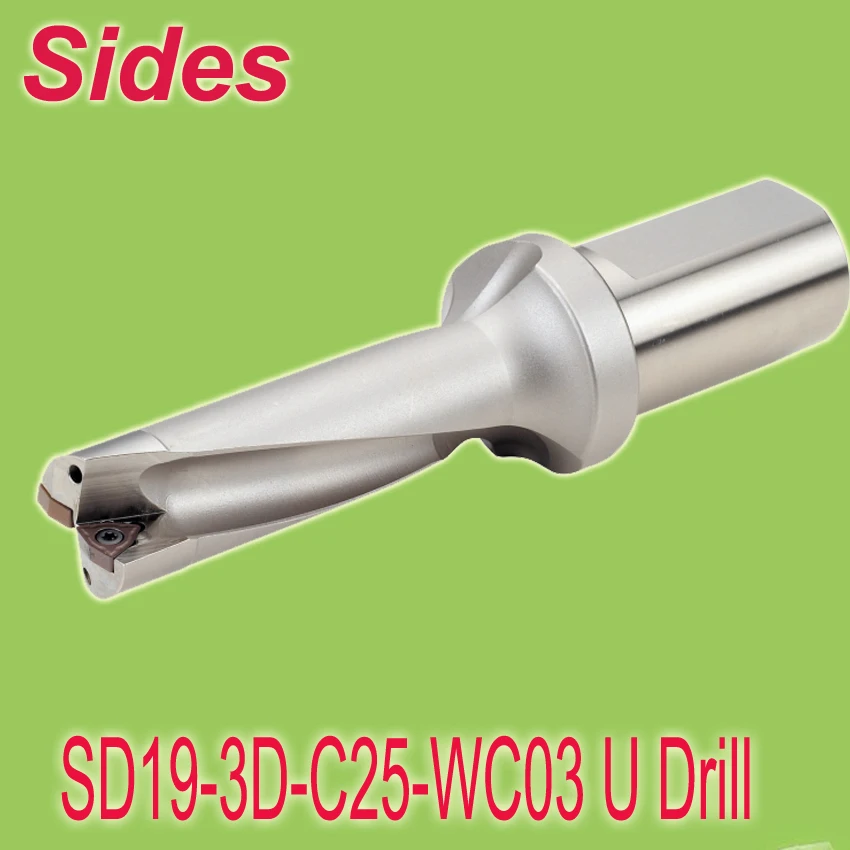 

Free Shiping Widely Used Size 19mm 3x Depth Indexable U Drill, With Maximized Chip Evacuation For WCMX030204 Inserts