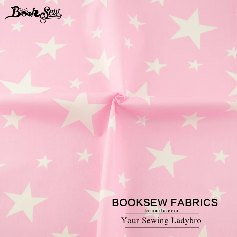 Booksew Текстиль для дома Розовый хлопок саржа Ткань со звездами стежка ткани Жир квартал Постельные