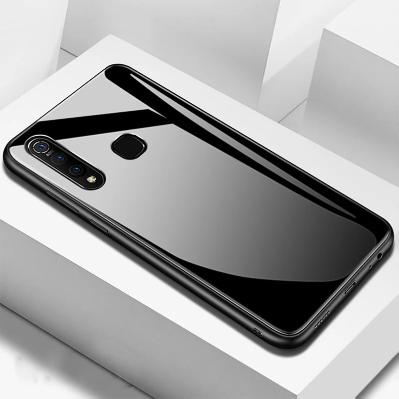 Закаленное стекло крышка для VIVO Z5X z5x градиентный цвет задняя крышка для VIVO Z5 X Мягкие силиконовые чехлы для телефонов VIVOZ5X Funda