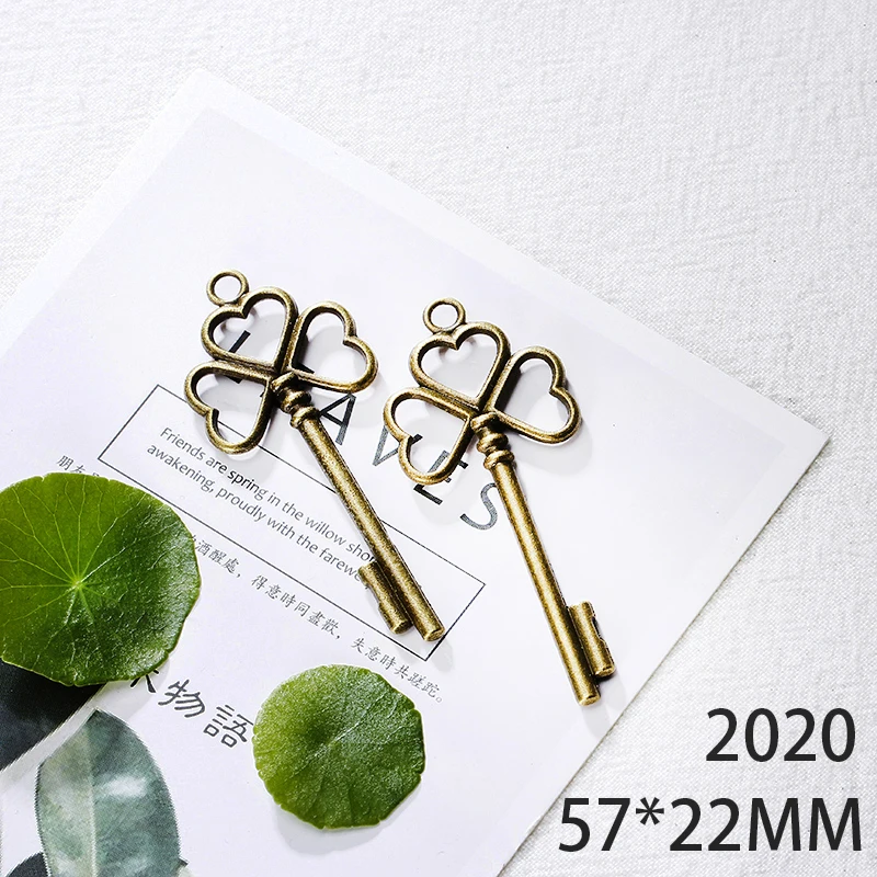 

57*22mm 5pcs Key Alloy Pendant For Diy Jewelry Making 2 Colors Antique Silver Antique Bronze No.2020