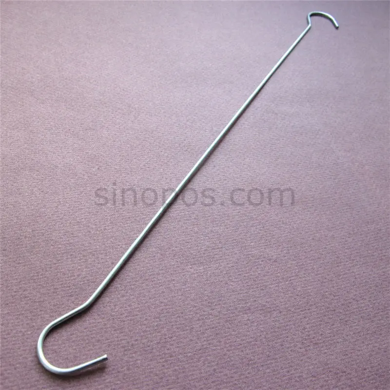 1/1.2/1.3m Metal Display Hook Standard Double Hooks c-end secured display hook ceiling retail poster sign hanger | Дом и сад