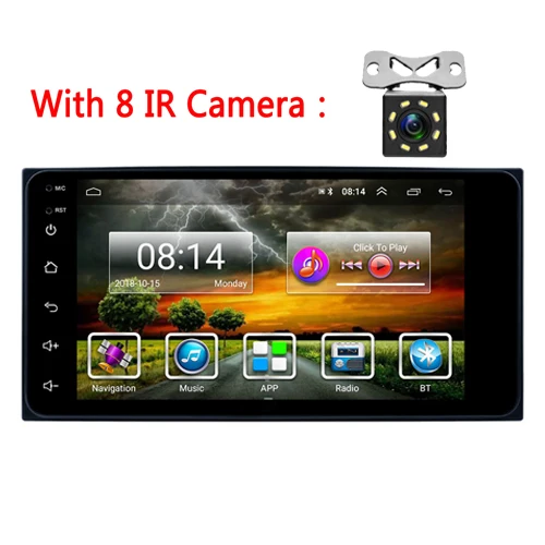 With 8 IR Camera AMPrime Android 2 Din автомагнитола 7 ''ёмкостный сенсорный экран MP5 плеер gps Авторадио Bluetooth USB 2G+ 16GB с тыловой камерой - Цвет: With 8 IR Camera