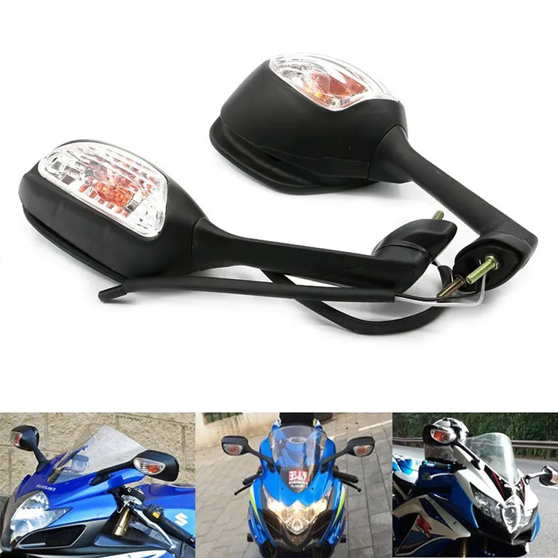 Одна пара черных встроенных зеркал поворота для Suzuki GSXR 600 750 1000 2006-2008 | Автомобили и