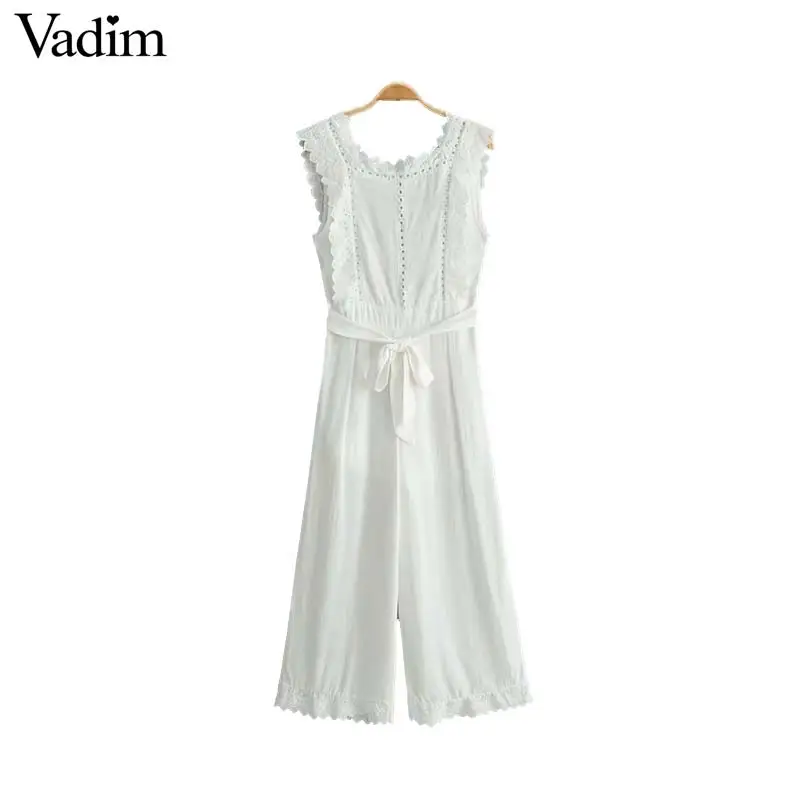 Вадим кружева лоскутное спинки Комбинезоны без рукавов Пояса Боковая молния