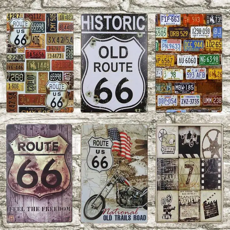 USA Road Route 66 знаков бар паб искусственная железная металлическая пластина постер