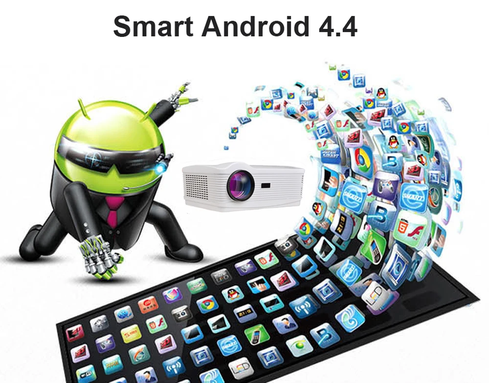 OLEY 5500 люмен full HD android 4 wifi умный домашний кинотеатр проектор мультимедийный lcd