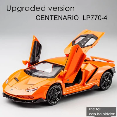 Модель автомобиля Lamborghini KIDAMI 1/32 LP770, Литые и игрушечные транспортные средства, отводной автомобиль открываемая дверь, детский игрушечный автомобиль, подарки для детей