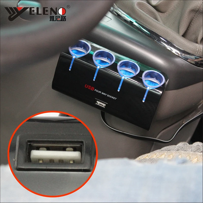 Авто Запчасти для авто автомобиля USB Зарядное устройство прикуривателя три