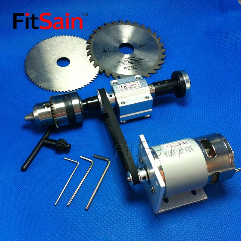 

FitSain-mini table saw spindle 2GT 775 DC24V 8000RPM B12 1.5-10mm DIY bench saw spindle precision transmission bearing seat
