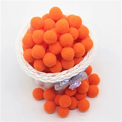 40 orange 10/15/20/25 мм Мини пышная Нижняя Pom Poms помпонами ручной работы для детей игрушки свадебный Декор Сделай Сам швейного Ремесла поставок 100 шт - Цвет: 40 orange
