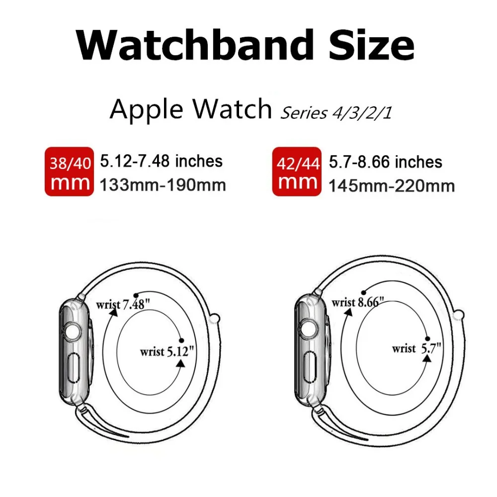 Спортивная петля ремешок для Apple Watch band 42 мм 38 iWatch 4 44 40 нейлоновый браслет watch 3 2 1