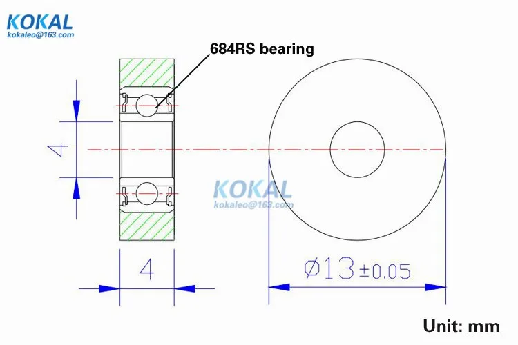 [PU0413-4] 10 шт. ПУ полиуретановое шарикоподшипник ТПУ резиновое мягкое колесо шарикоподшипника сумки колеса 4*13*4 мм