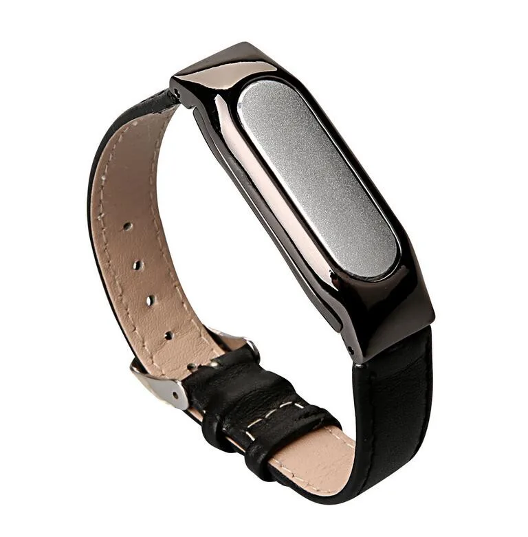 Браслет Xiaomi Mi Band 2 кожаный ремешок с металлическим зажимом сменный смарт браслет