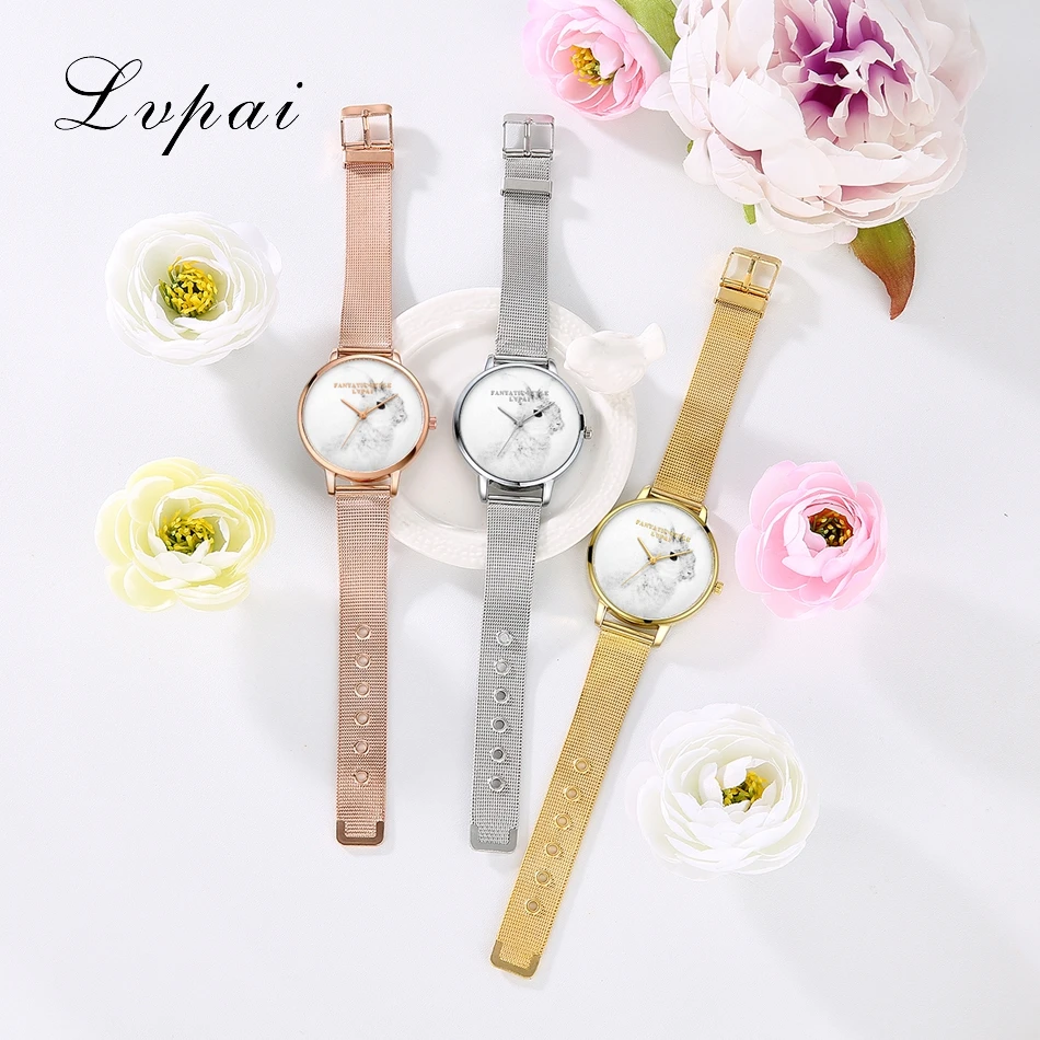 Lvpai Роскошные Мультфильм Кролик Циферблат Шаблон Кварцевые Часы Женщины Мода