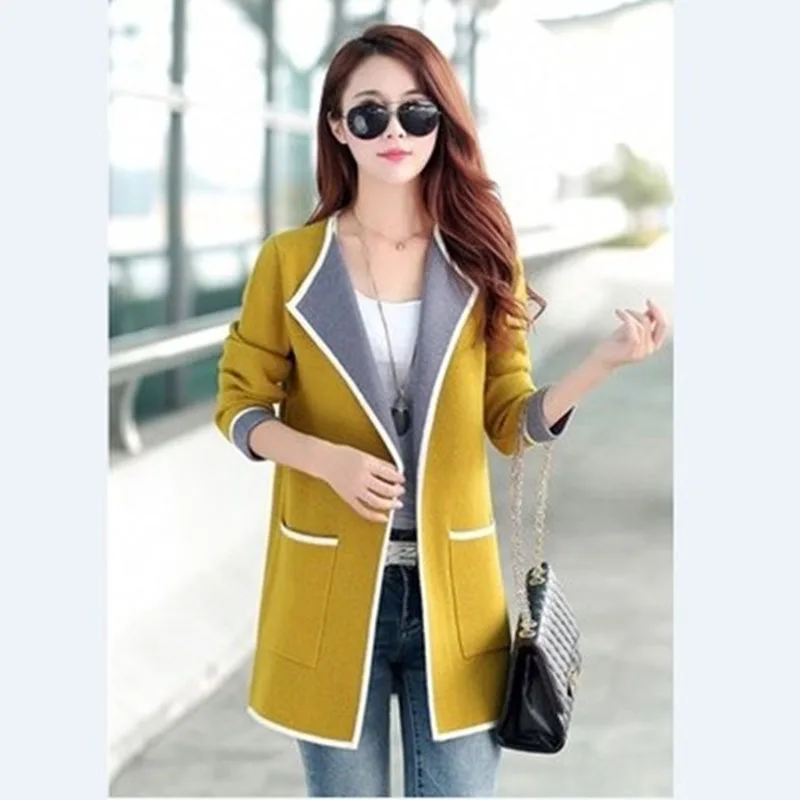 2019 осенне-зимнее женское пальто однотонная верхняя одежда с длинным рукавом и