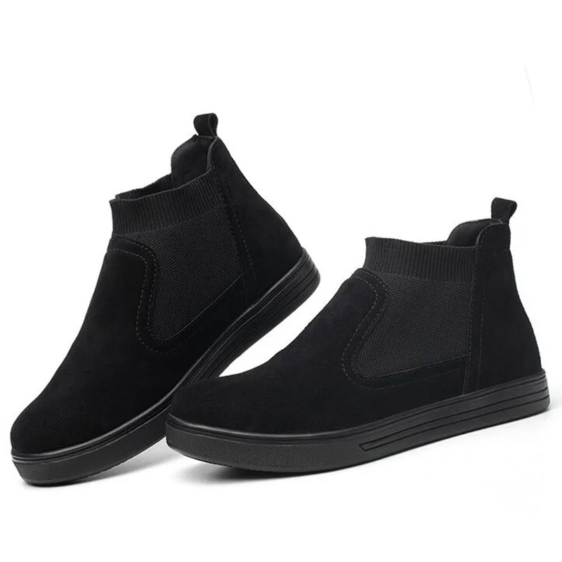 Мужские ботинки из коровьей кожи на плоской подошве со стальным мысом | Обувь