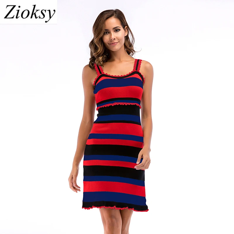 

Женское кружевное платье на бретельках, элегантное облегающее платье в полоску с V-образным вырезом и разрезом, лето 2018