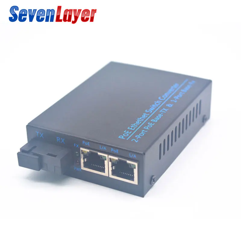 100 м двойной волоконный Ethernet волоконно-оптический коммутатор с 2 портами rj45 poe