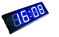 hot sell 1224h blue color high brightness remote control 4inch 4digit wall mounting led clock hit4 4b