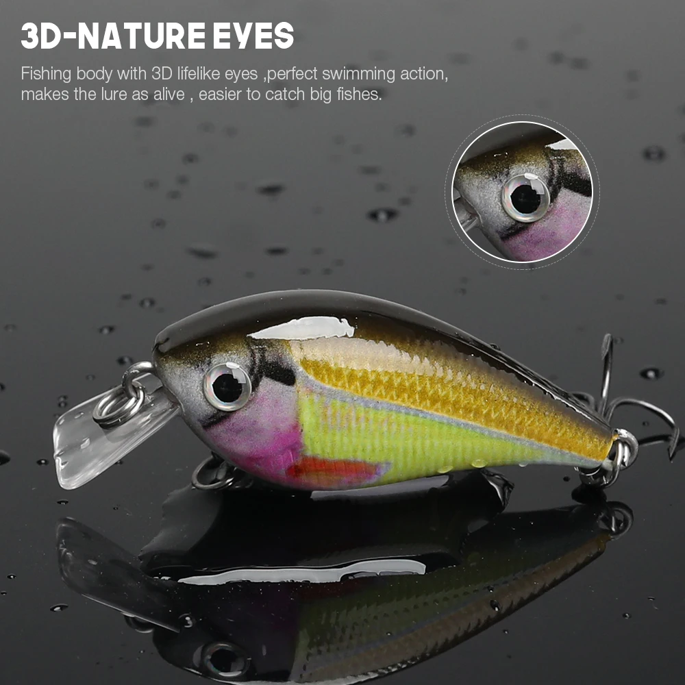 VTAVTA 1 PC Fishing Lure Crankbait Plastic lure Minnow Wobbler 6.34g 5cm artificial fishing lure Lifelike hard lure bait